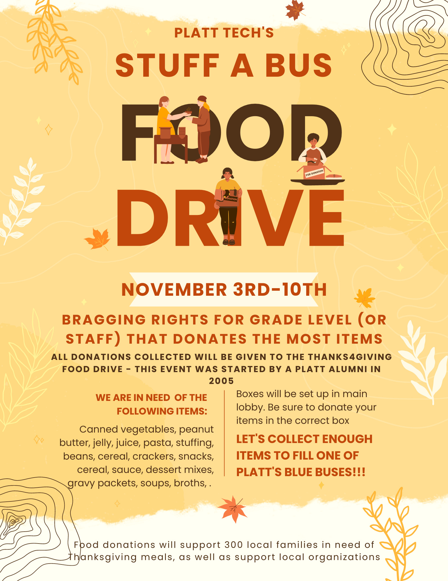 Food Drive from November 3rd to the 10th